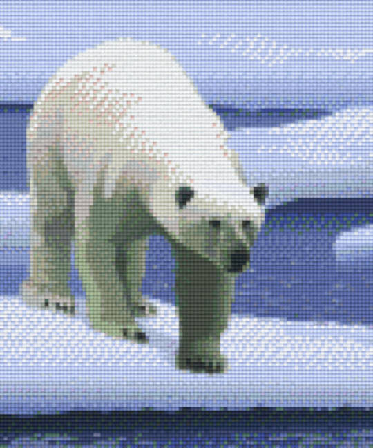 Polar Bear Six [6] Baseplate PixleHobby Mini-mosaic Art Kits